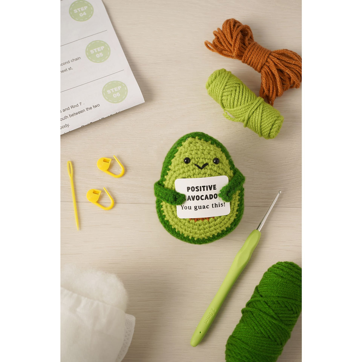Apples To Pears Positivity Crochet Set - Avocado