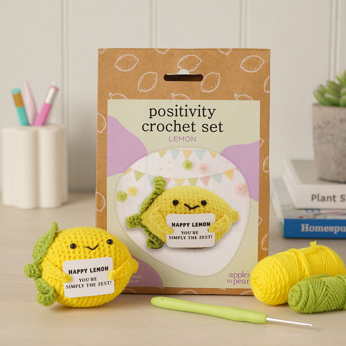 Apples To Pears Positivity Crochet Set - Lemon