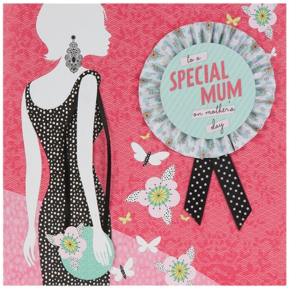 Hallmark Mother's Day Card 'Mum Contemporary 3D Rosette' Large Square