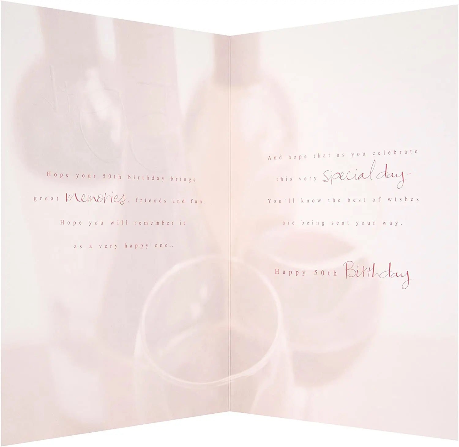50th Birthday Card - Choice Of Wines