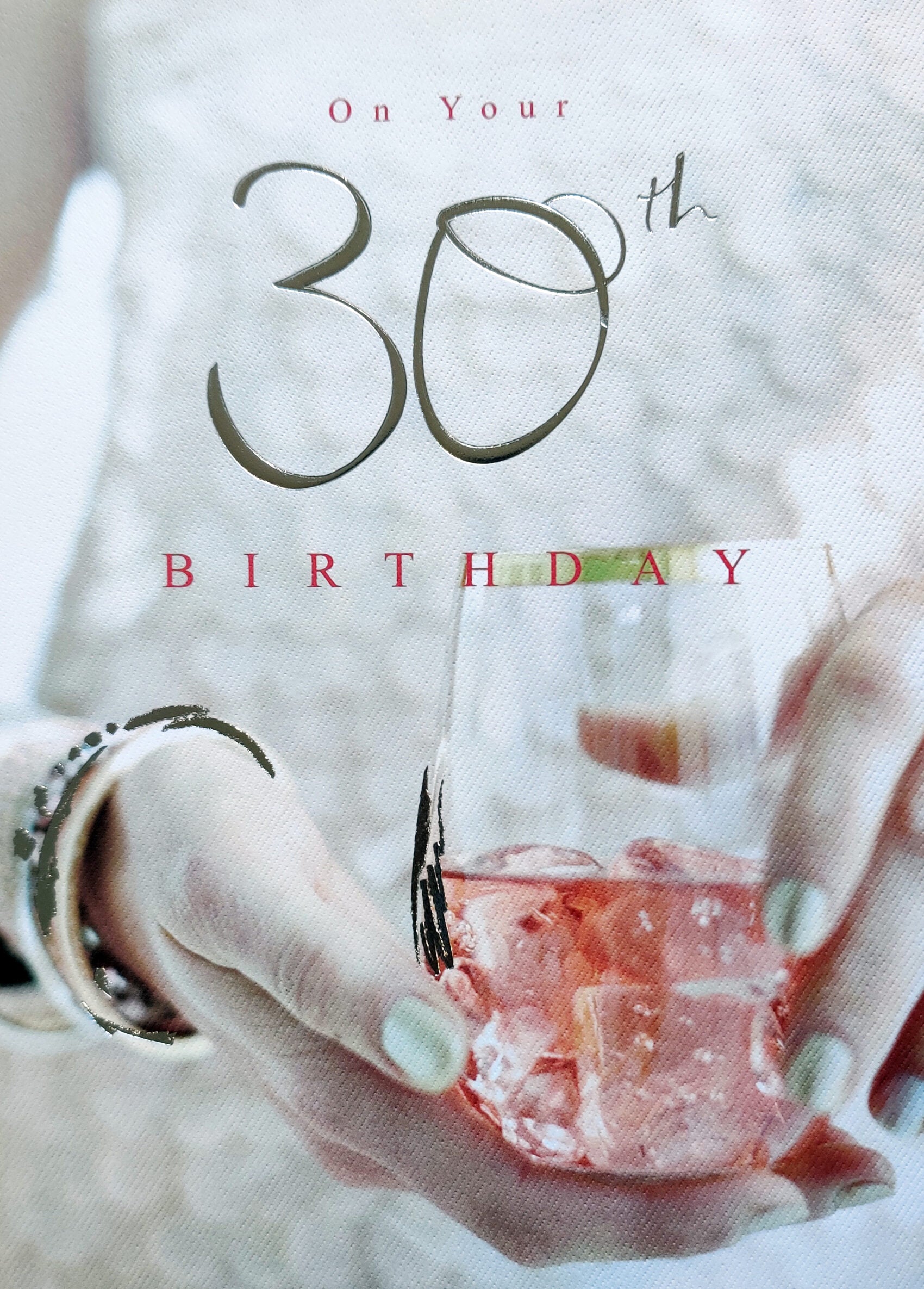 30th Birthday Card - with Iced Drink