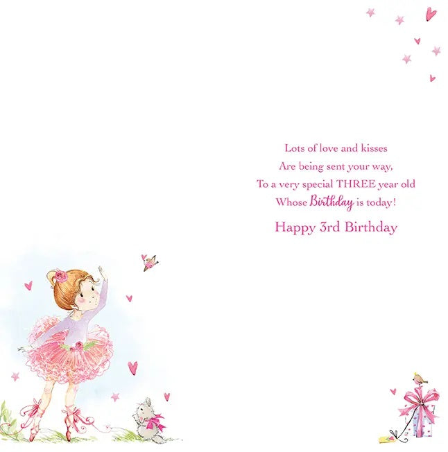 3rd Birthday Card - Magical Ballerina