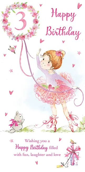 3rd Birthday Card - Magical Ballerina