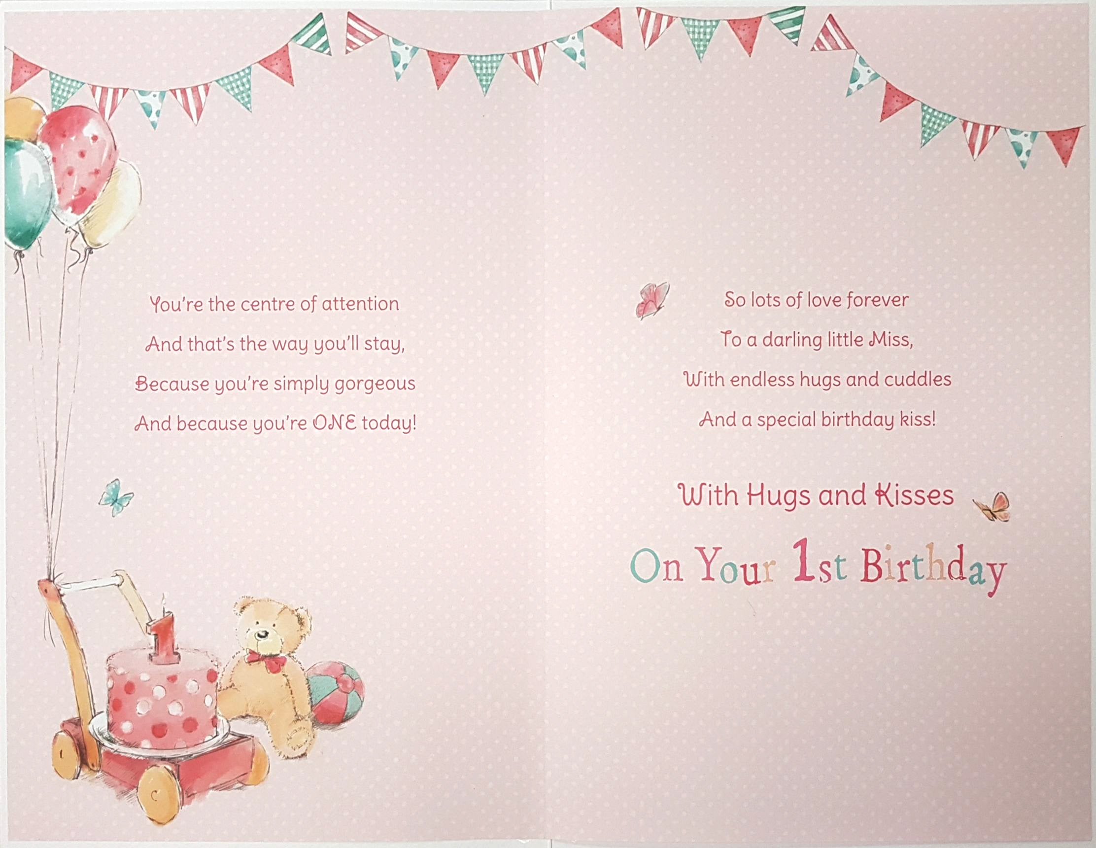 Great-Granddaughter 1st Birthday Card - Gorgeous Birthday Cake
