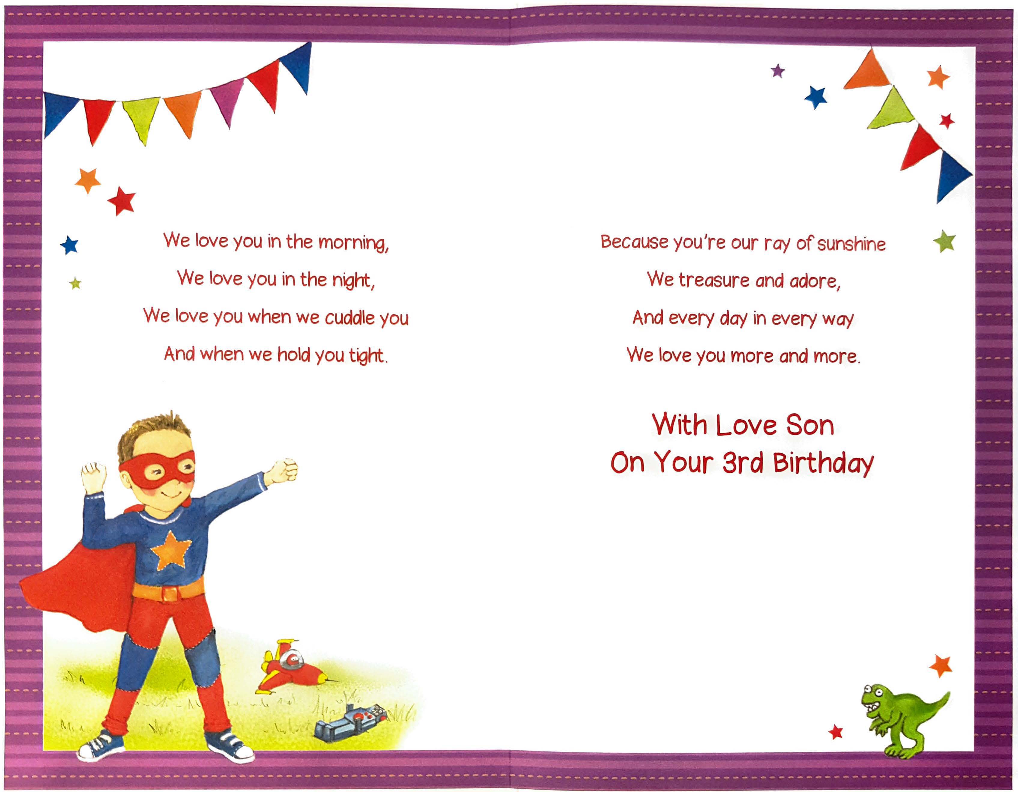 Son 3rd Birthday Card - Super Hero