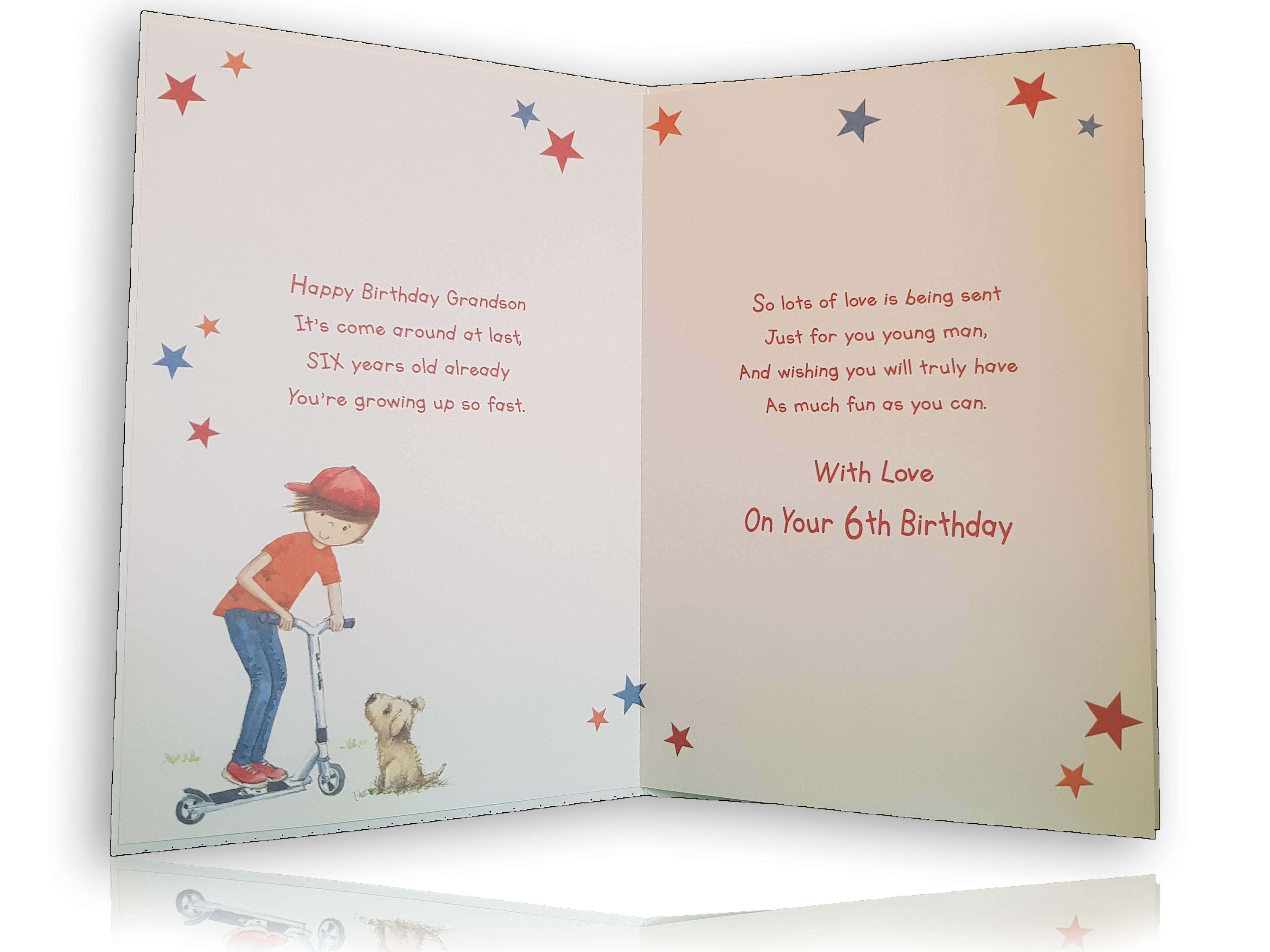 Grandson 6th Birthday Card - Time To Scooter