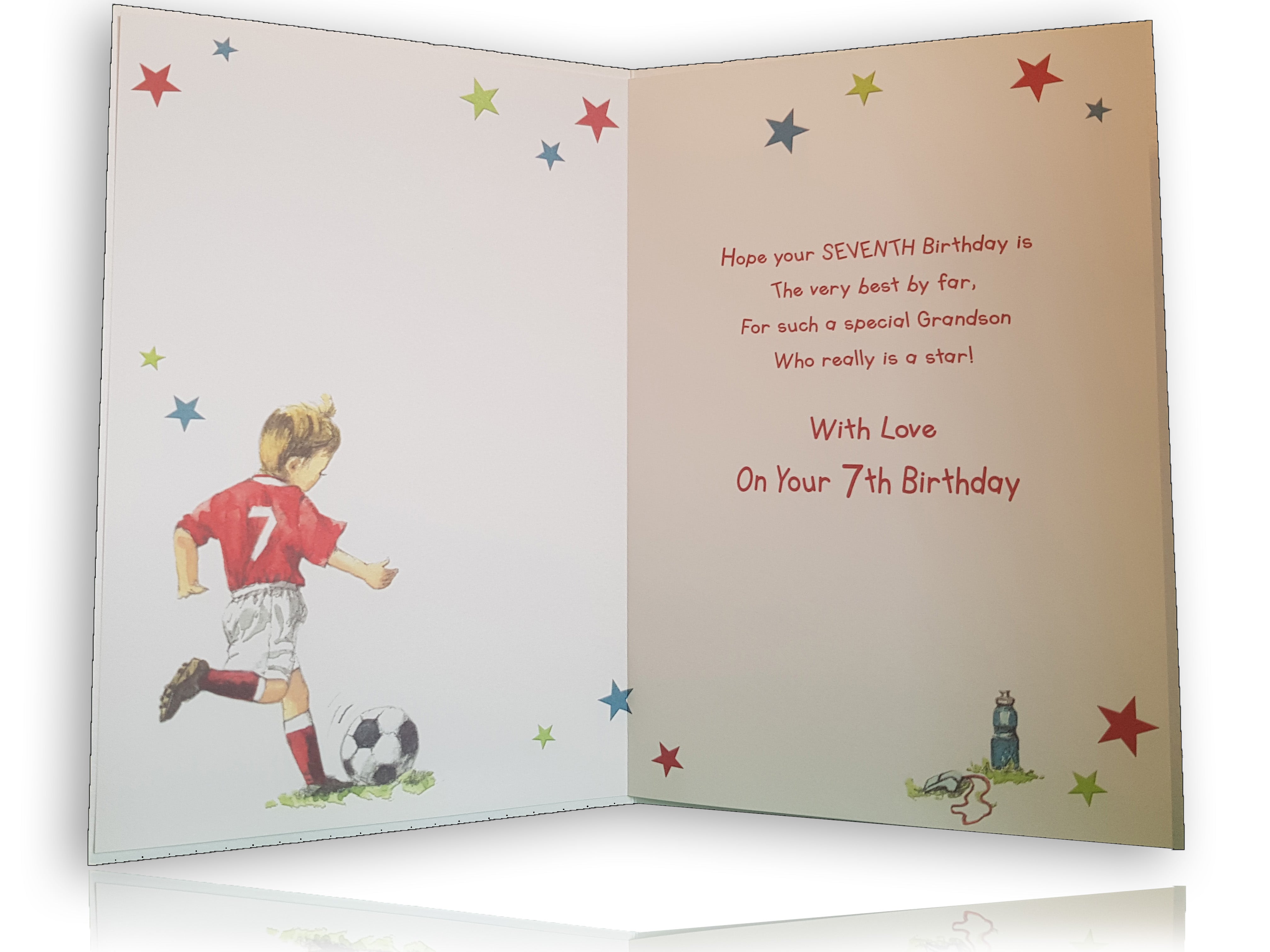 Grandson 7th Birthday Card - Right Winger In Action