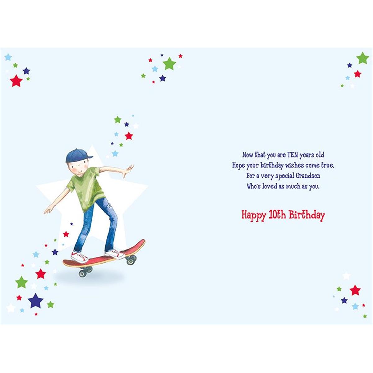 For a Terrific Grandson 10th Birthday Card