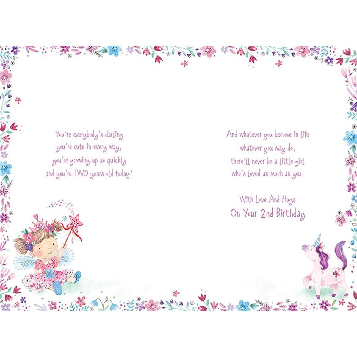 For A Special Granddaughter On Your 2nd Birthday Card