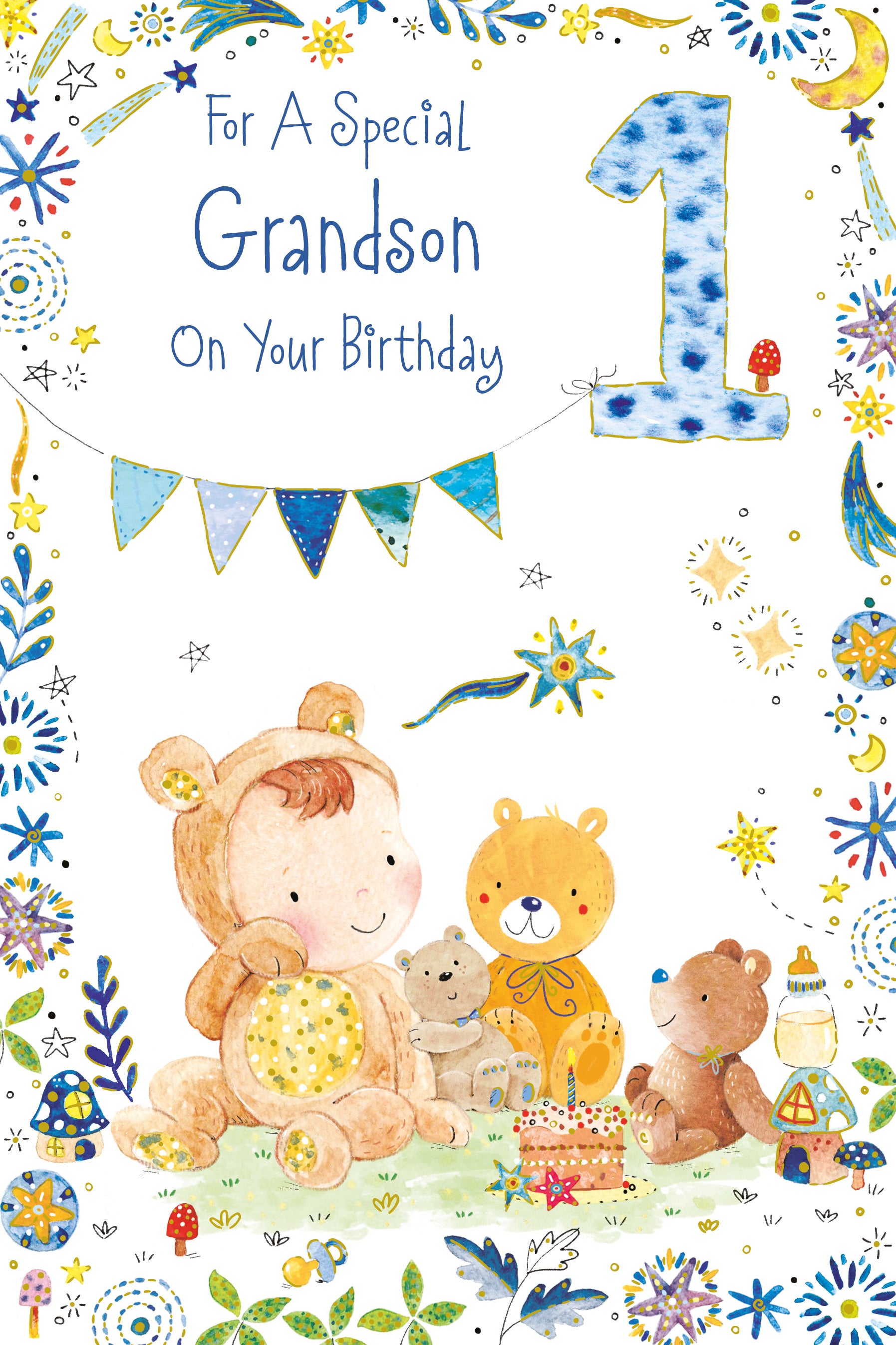 For A Special Grandson On Your 1st Birthday Card