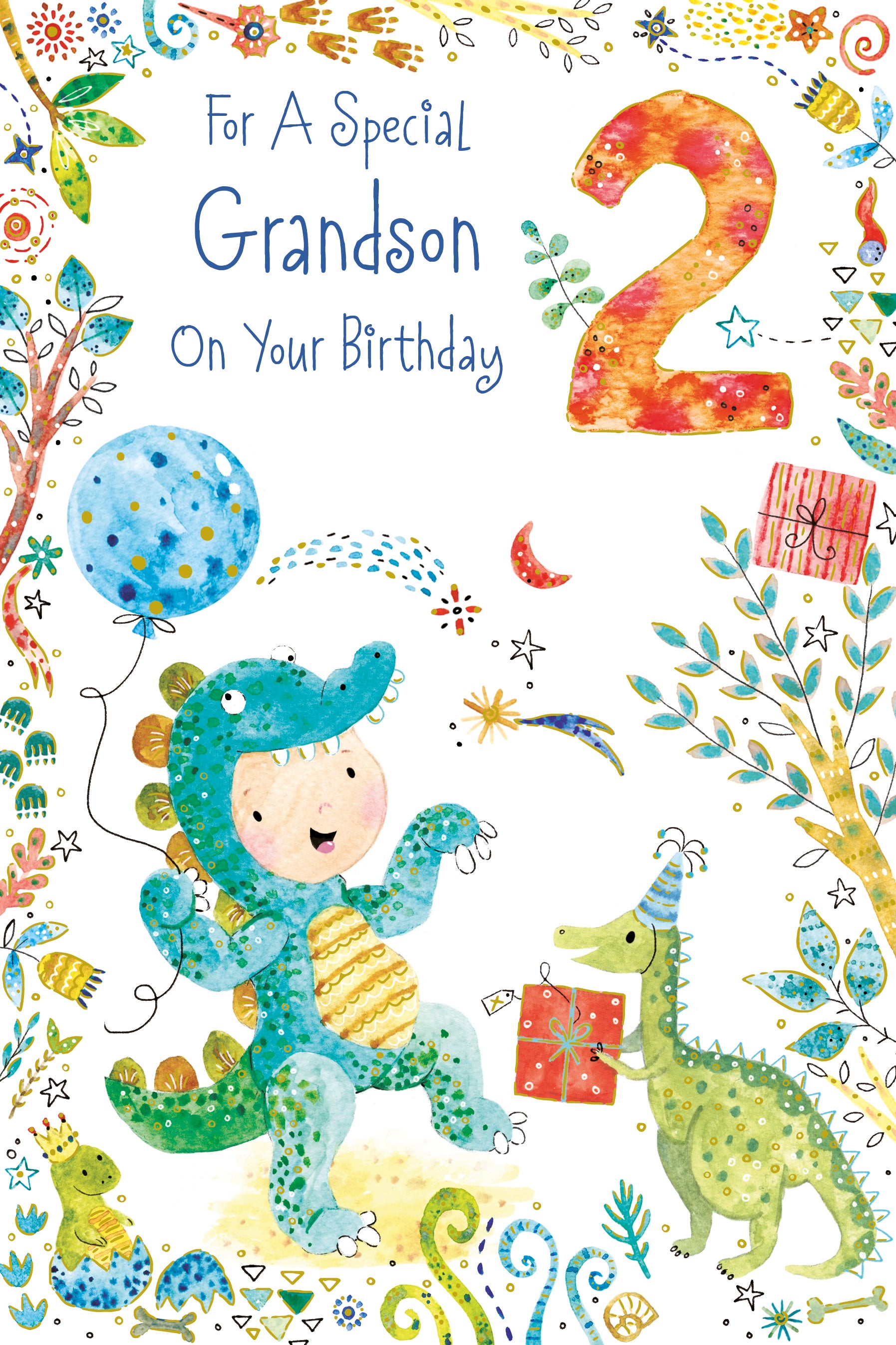 For A Special Grandson On Your 2nd Birthday Card