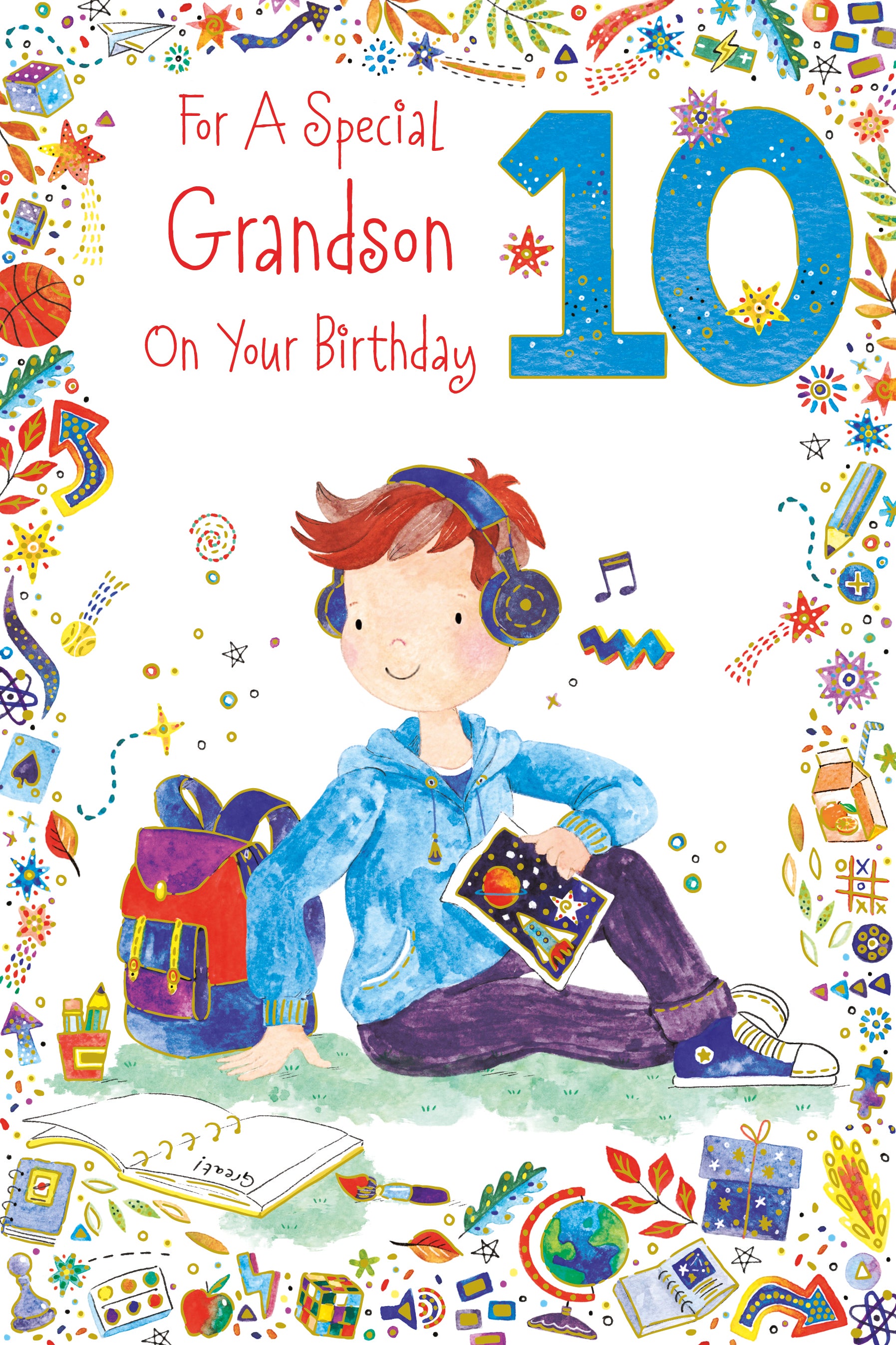 For A Special Grandson On Your 10th Birthday Card