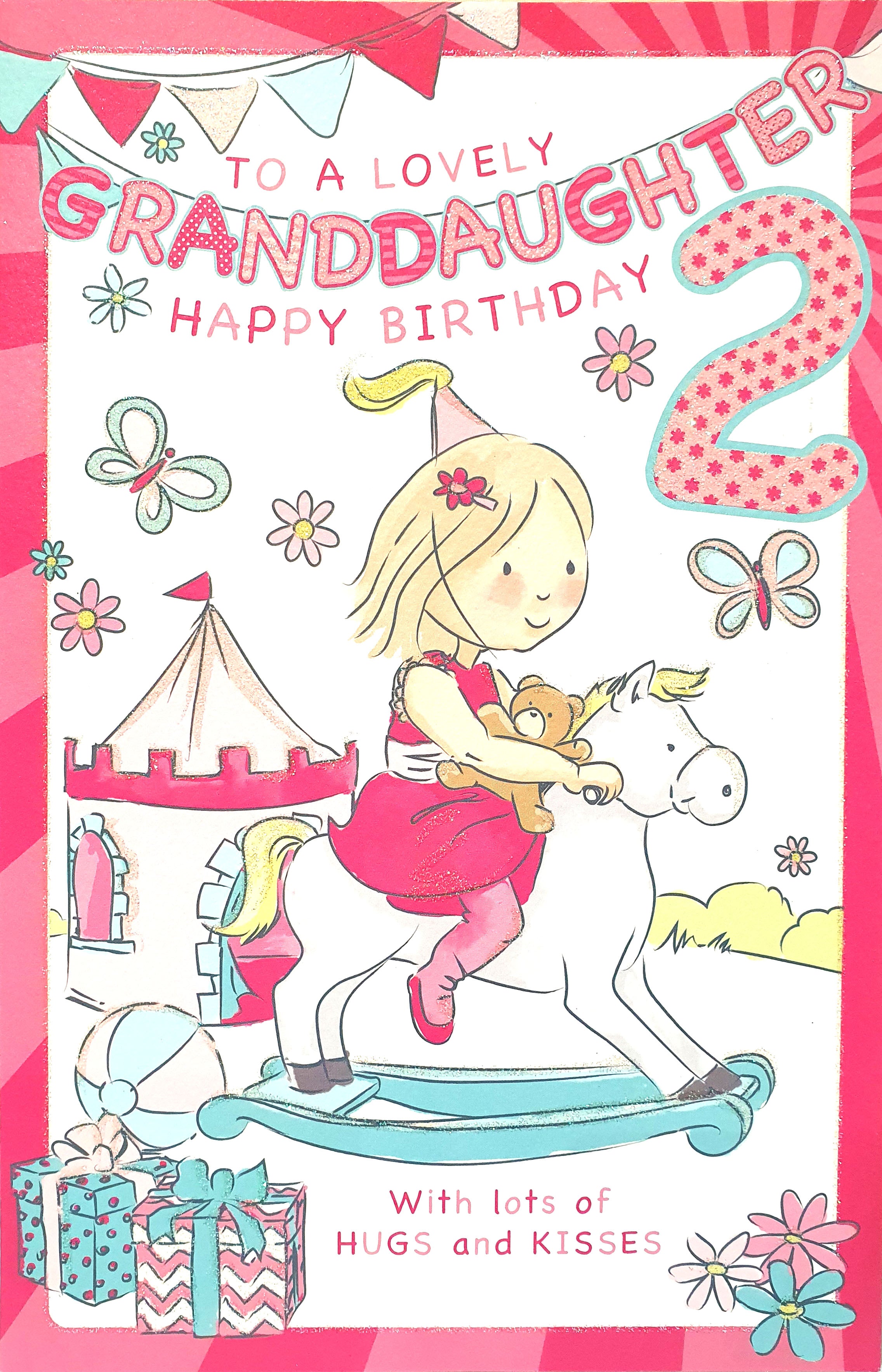 Granddaughter 2nd Birthday Card - Large Quality Card Colour Me In Activity Lovely