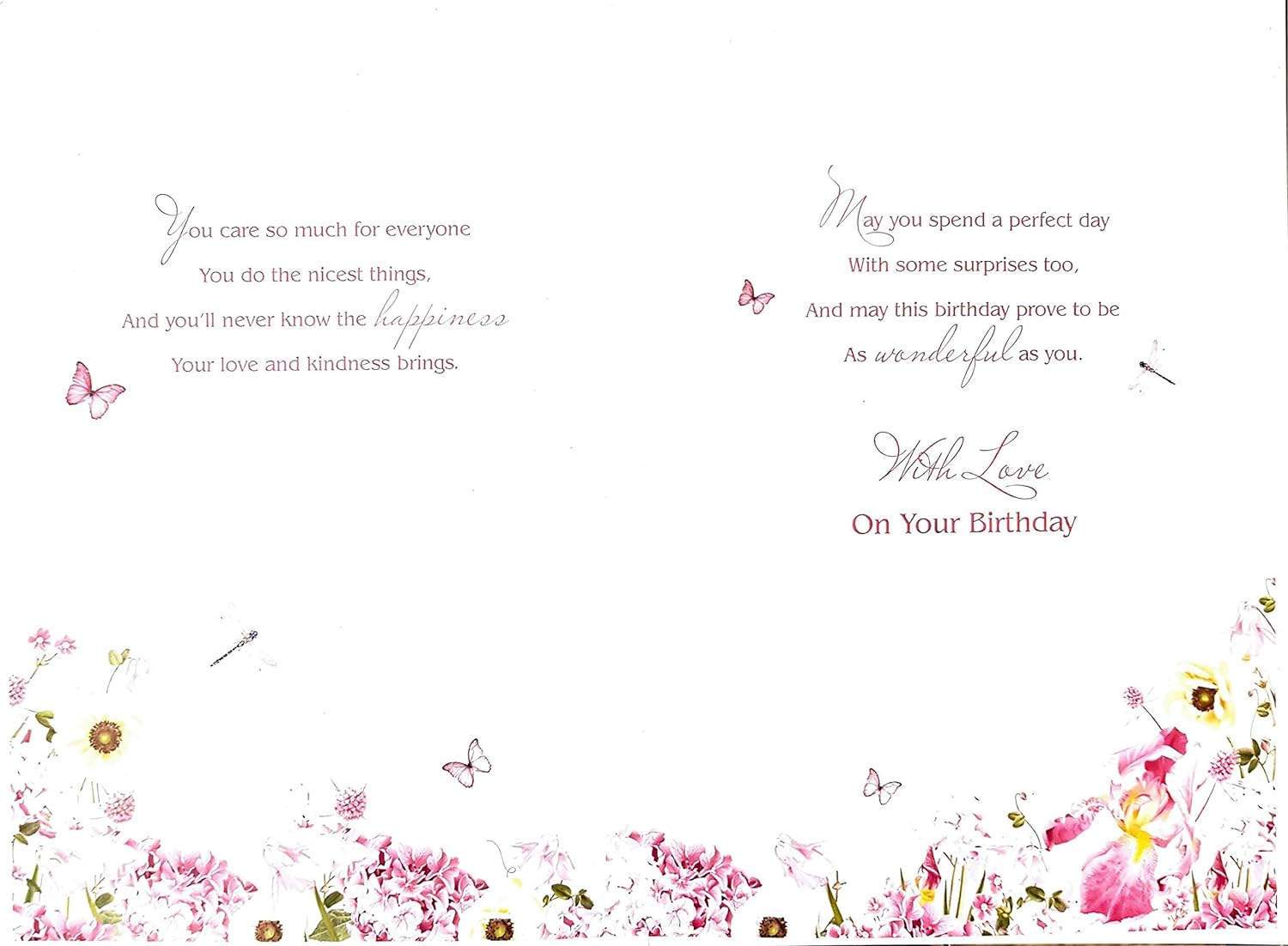 Nan Birthday Card- Floral Bird Wildlife