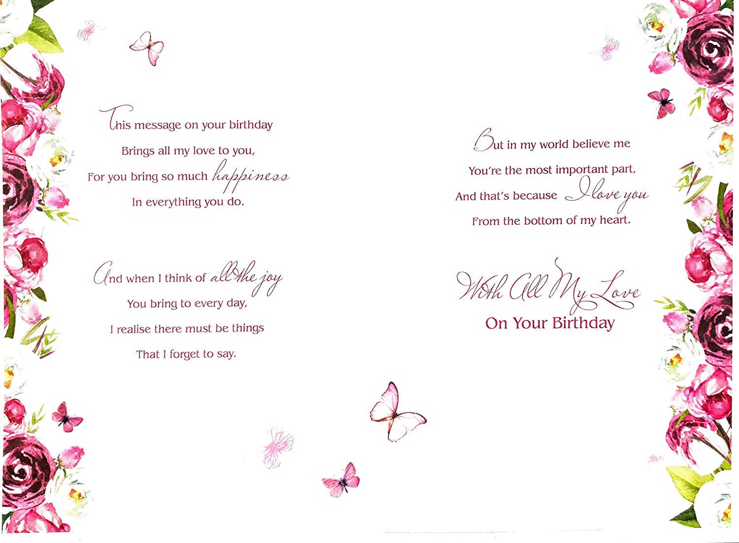 Wife Birthday Card - Blossoms Of Love