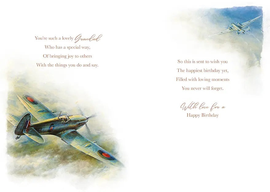 Grandad's Birthday Card - Spitfire In Combat