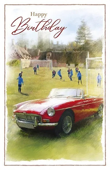 Birthday Card - Vintage Red MG