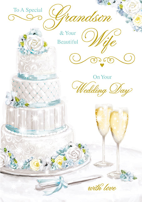 To A Special Grandson and Your Wife Wedding Day Card