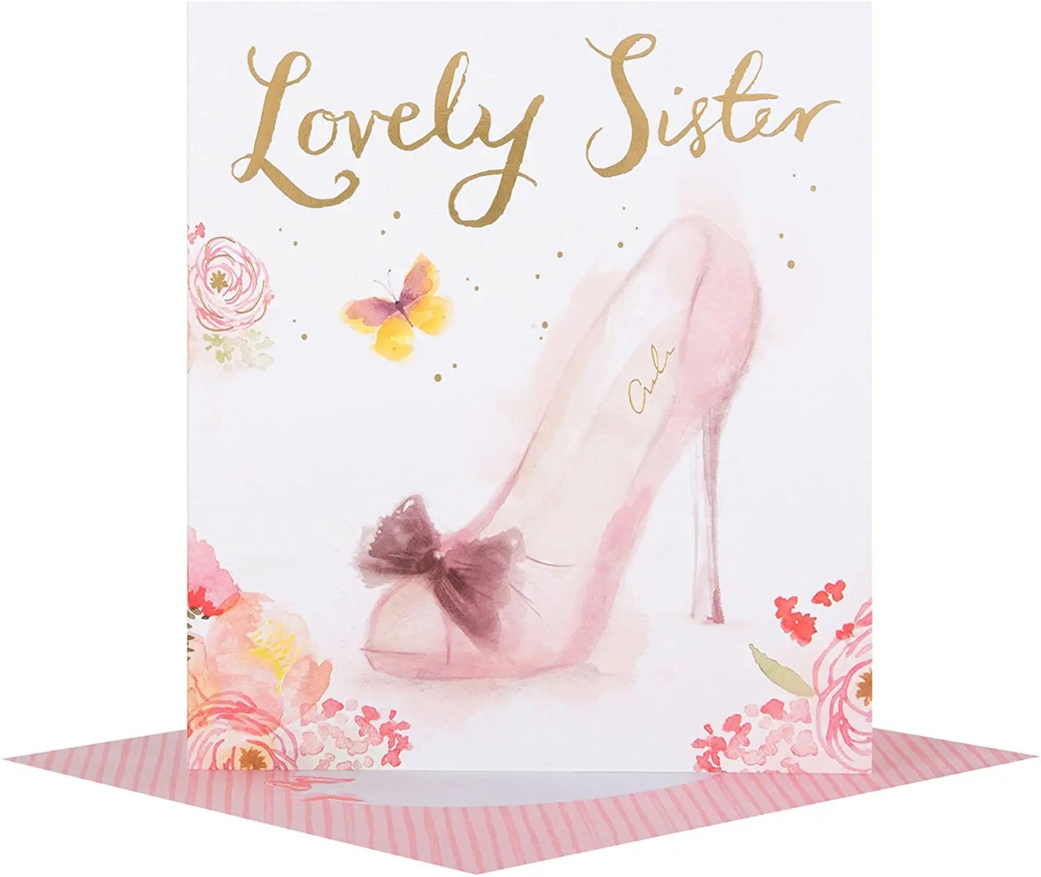 Sister Birthday Card - Elegant Pink Stilleto