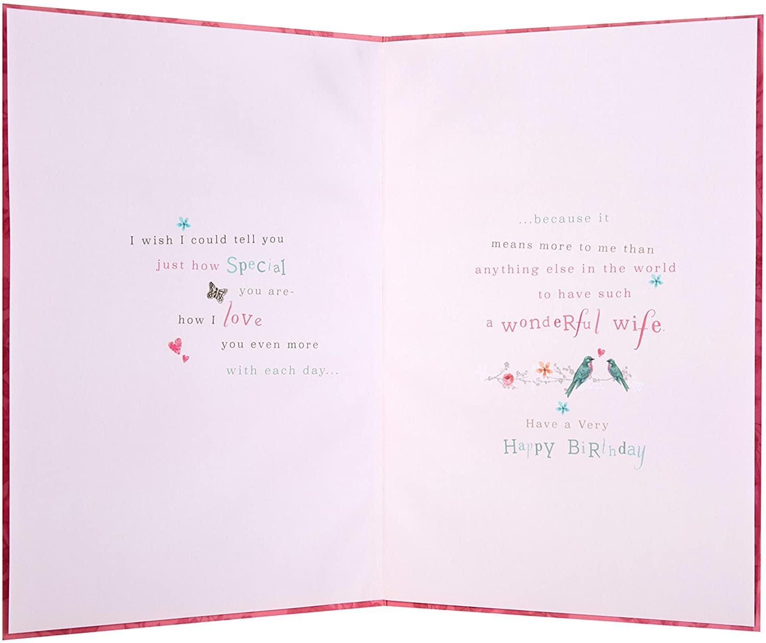 Wife Birthday Card - Fluttering Love