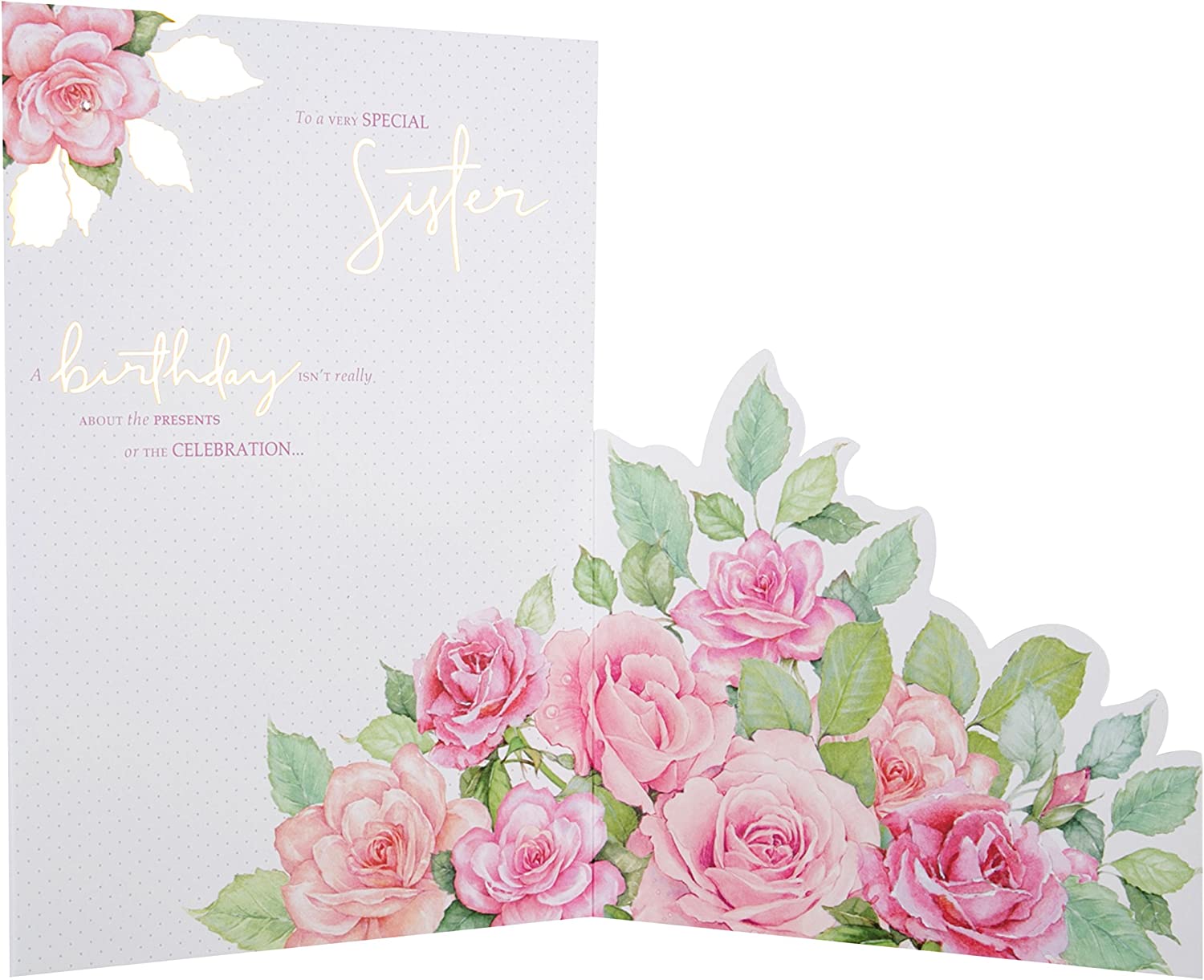 Sister Birthday Card - In Gratitude And Admiration - Floral Die Cut Card