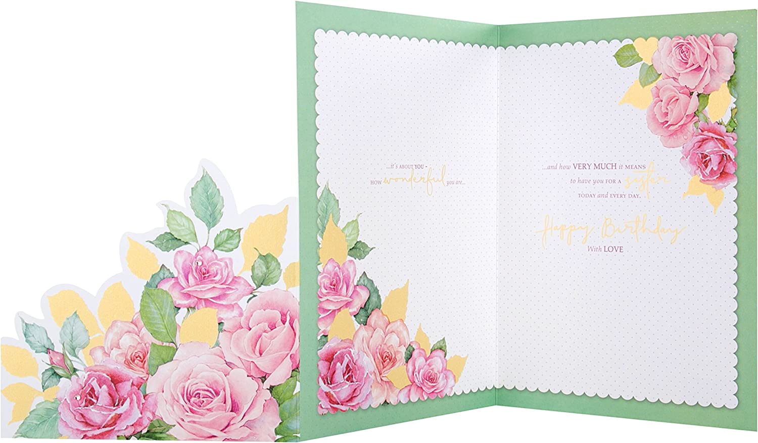 Sister Birthday Card - In Gratitude And Admiration - Floral Die Cut Card