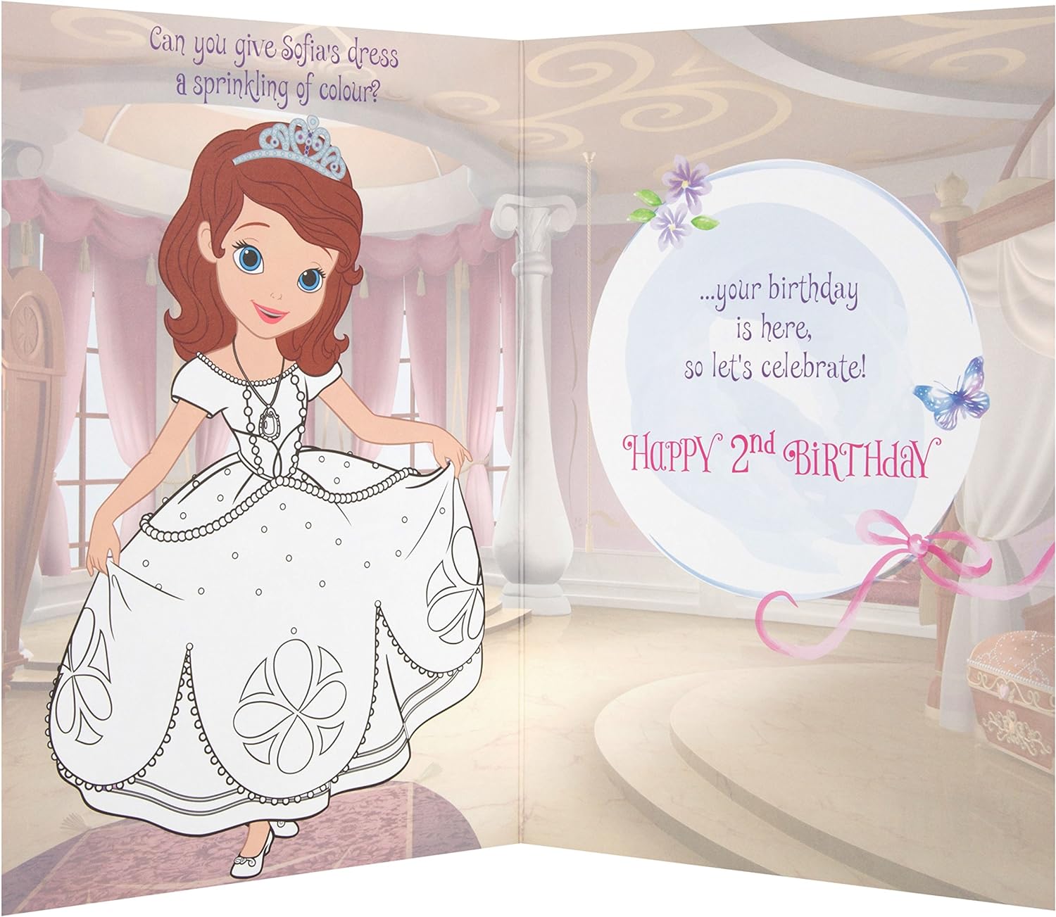 Disney Princess Sofia 2nd Birthday Card Let's Celebrate