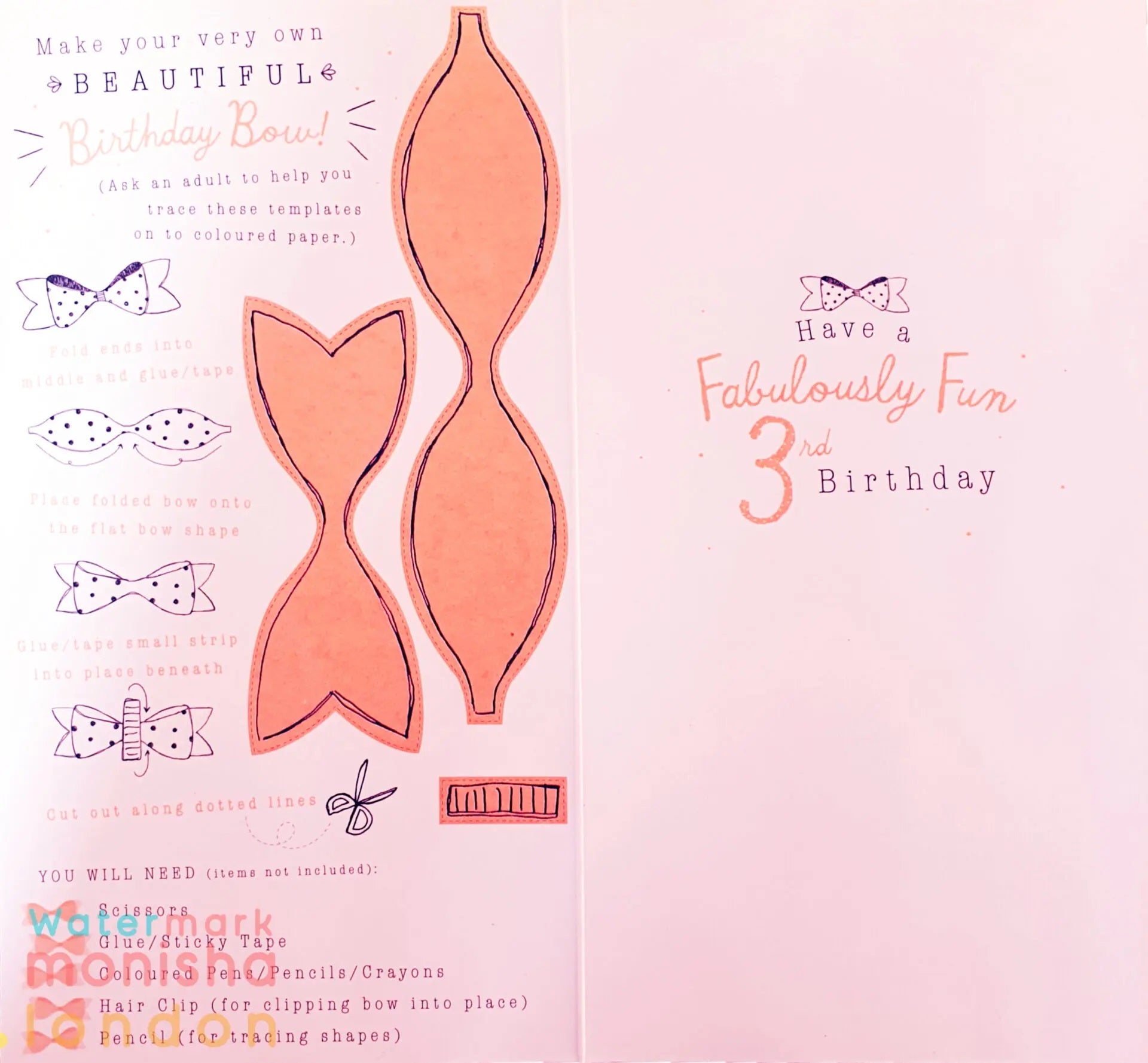 3rd Birthday Card - Balerina - Activity Card