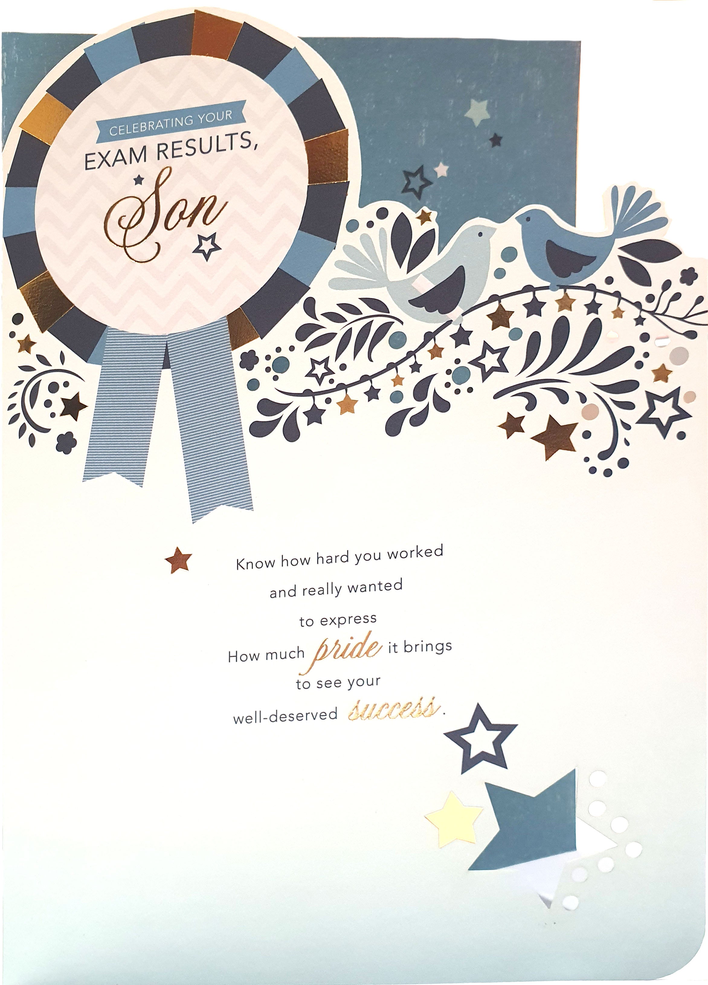 Son Graduation Card - A Proud Rosette Of Success