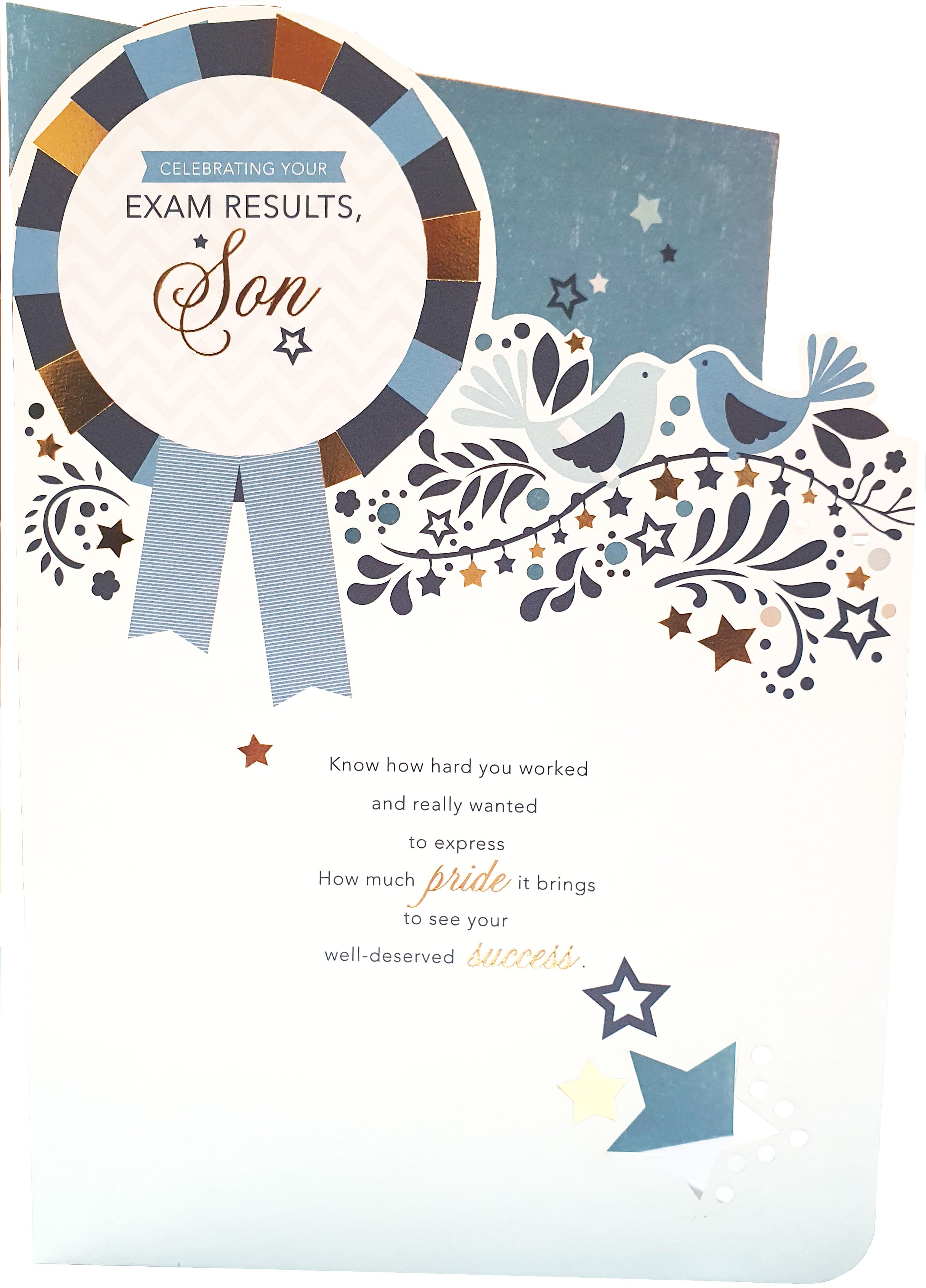 Son Graduation Card - A Proud Rosette Of Success