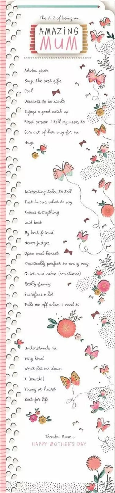 Hallmark A to Z Amazing Mum Mother's Day Card