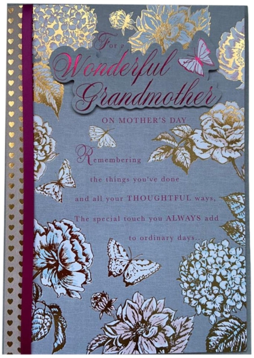 Grandmother Golden Foil Butterfly Mother's Day Card