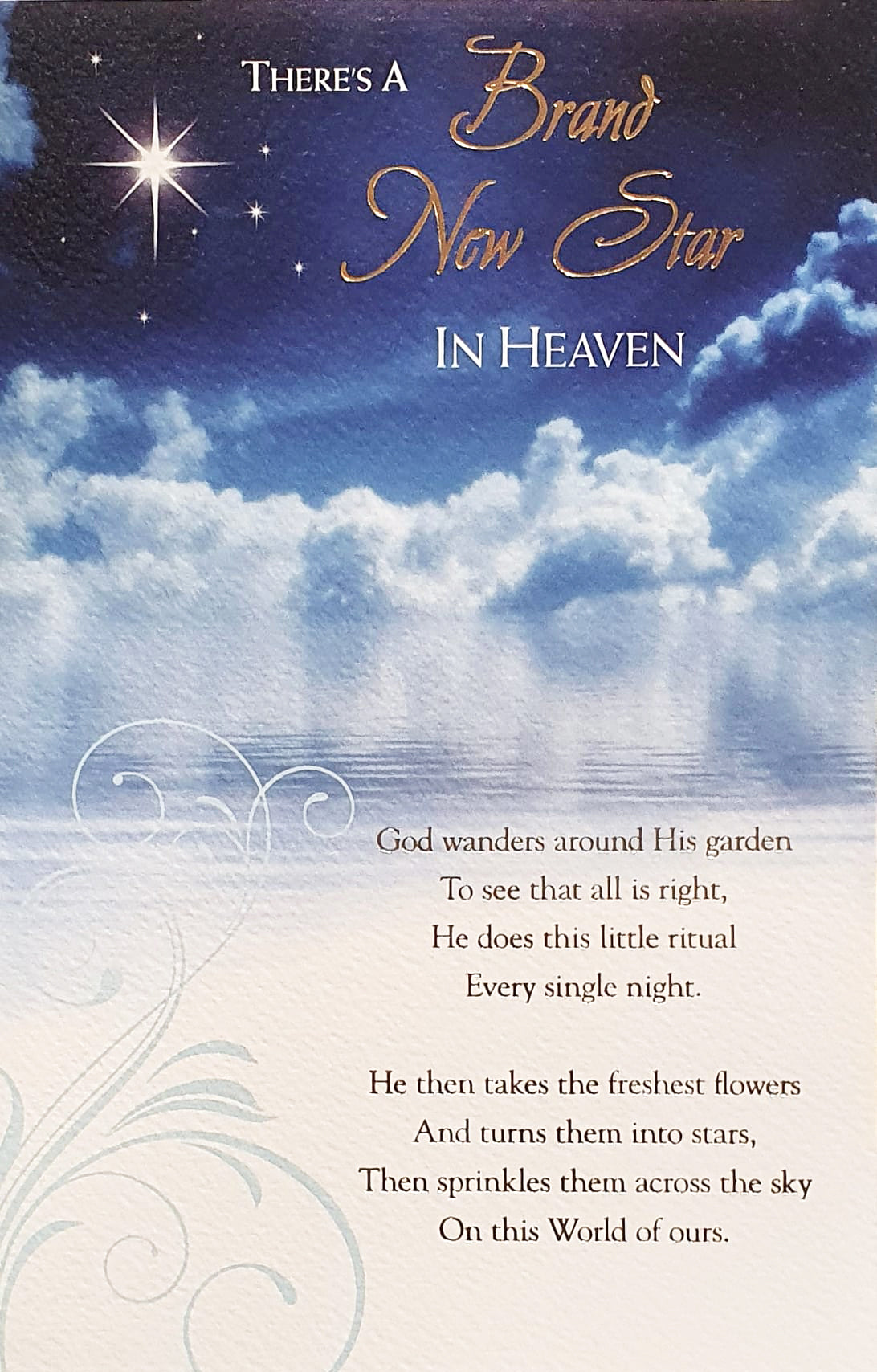 Sympathy Card - Brand New Star In Heaven