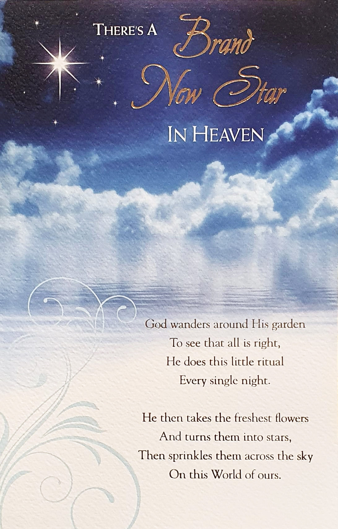 Brand New Star In Heaven Sympathy Card