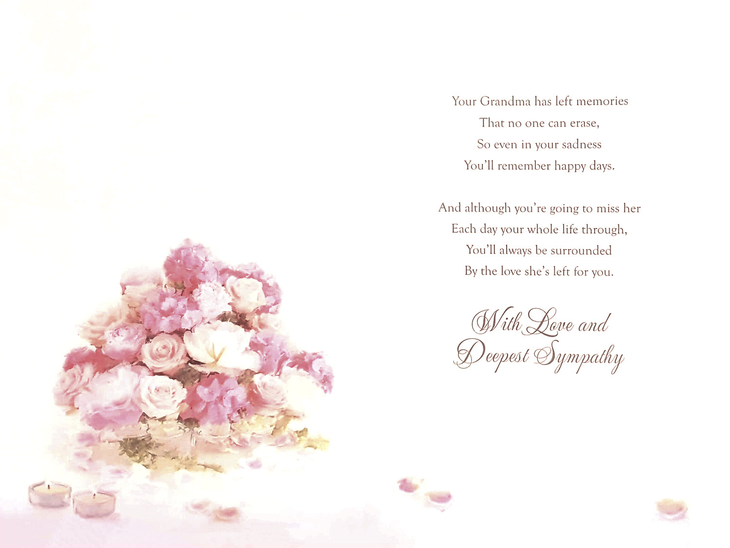 Grandma Sympathy Card - A Floral Tribute
