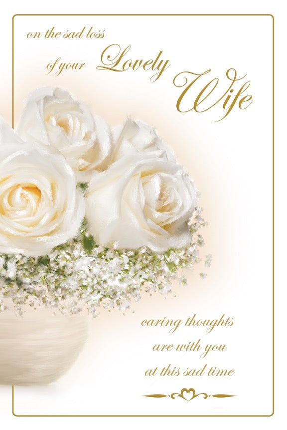 Sympathy Card -  On the Sad of Your Lovely Wife