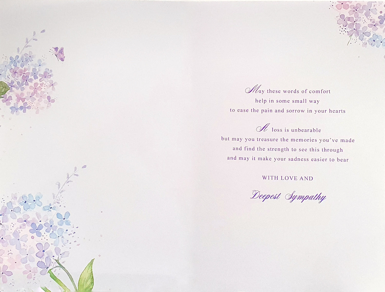 For All The Family Water Colour Flowers Sympathy Card