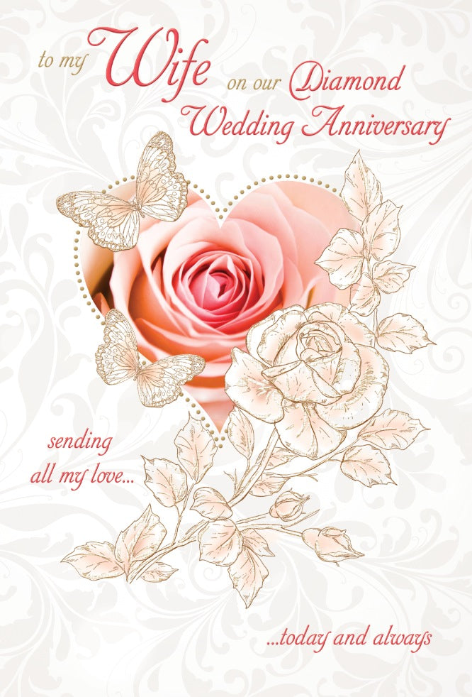 Wife On Our Diamond Wedding Anniversary Card