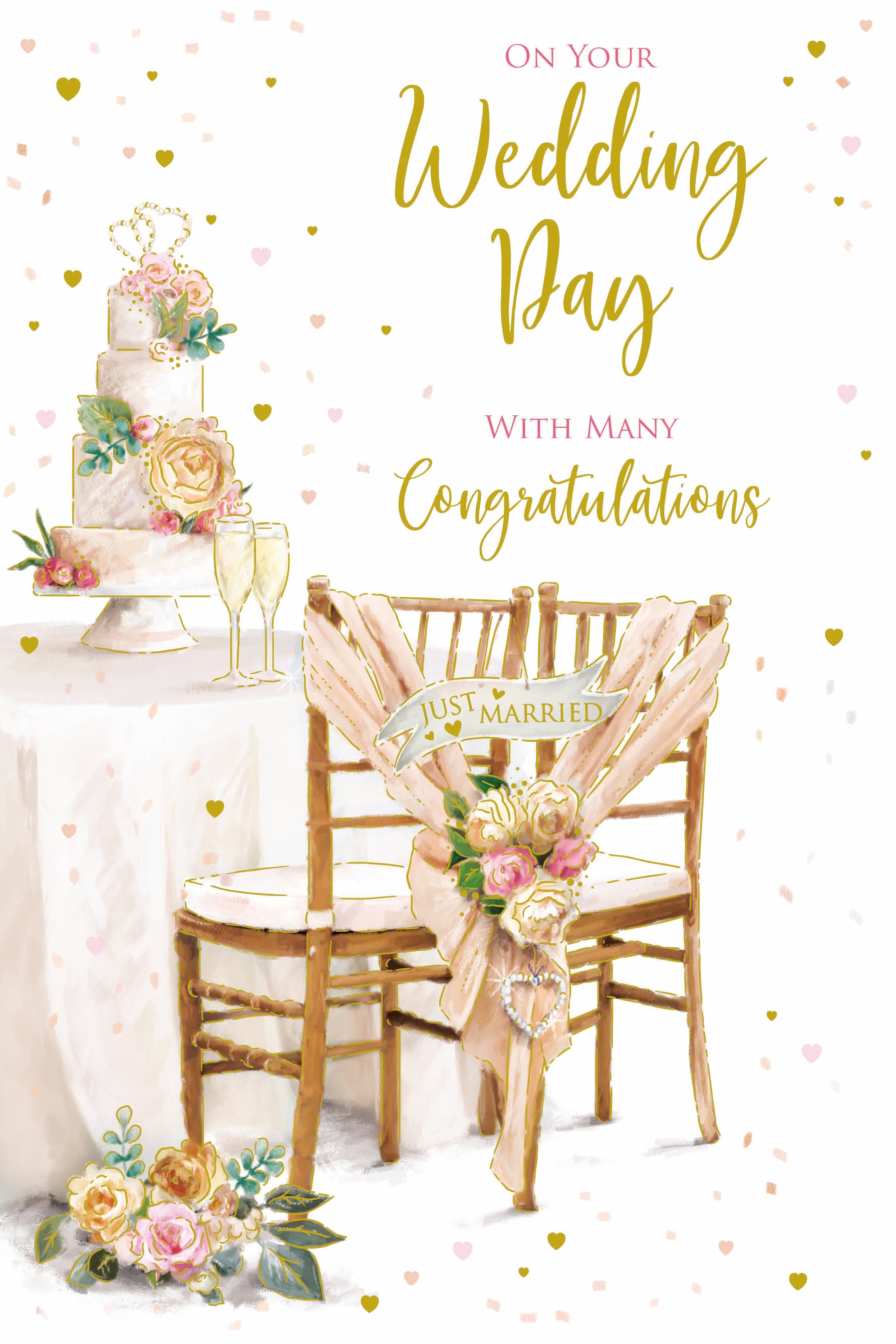 On Your Wedding Day With Many Congrtulations Card