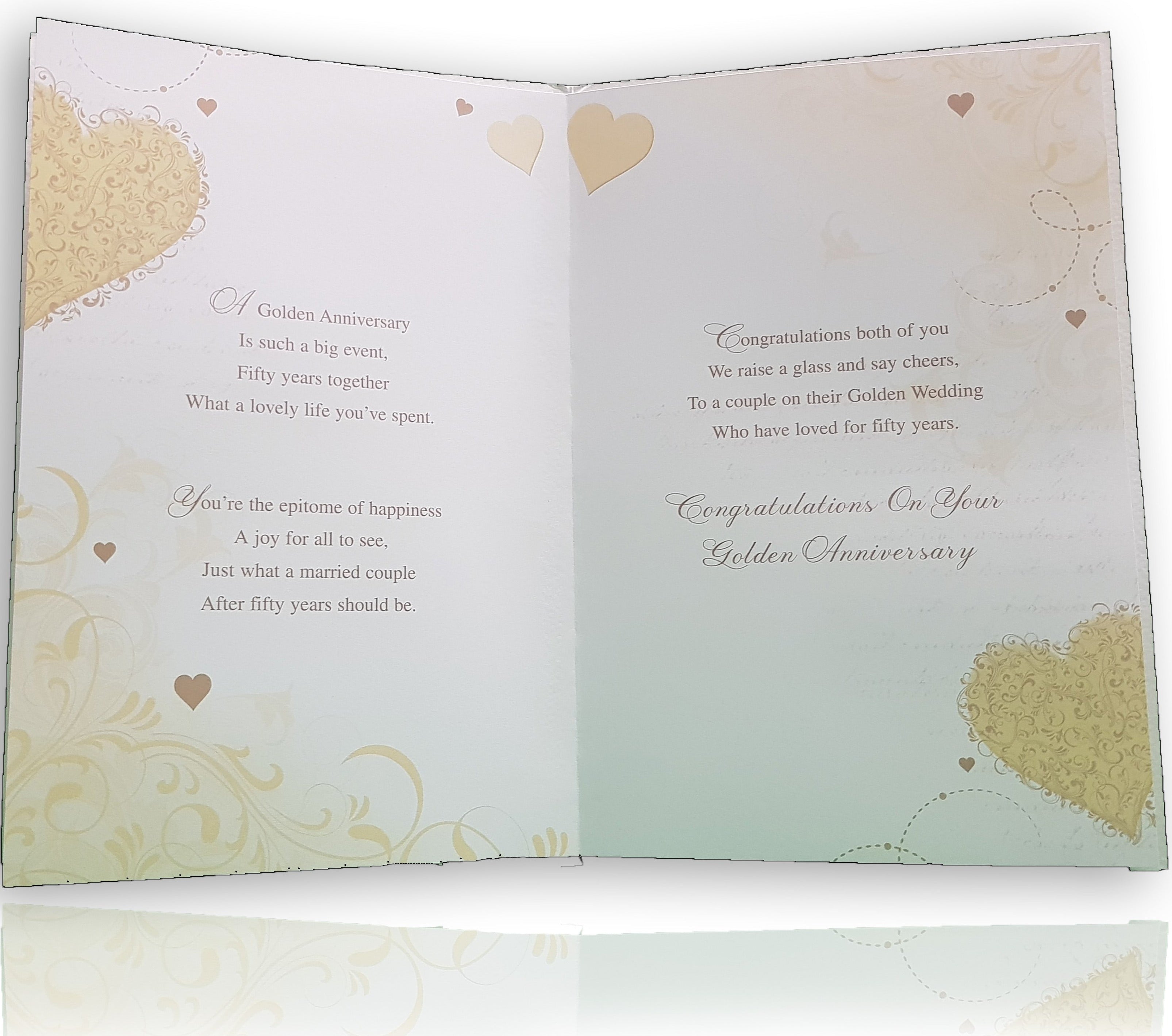 50th Wedding Anniversary Card - Champagne And Flowers