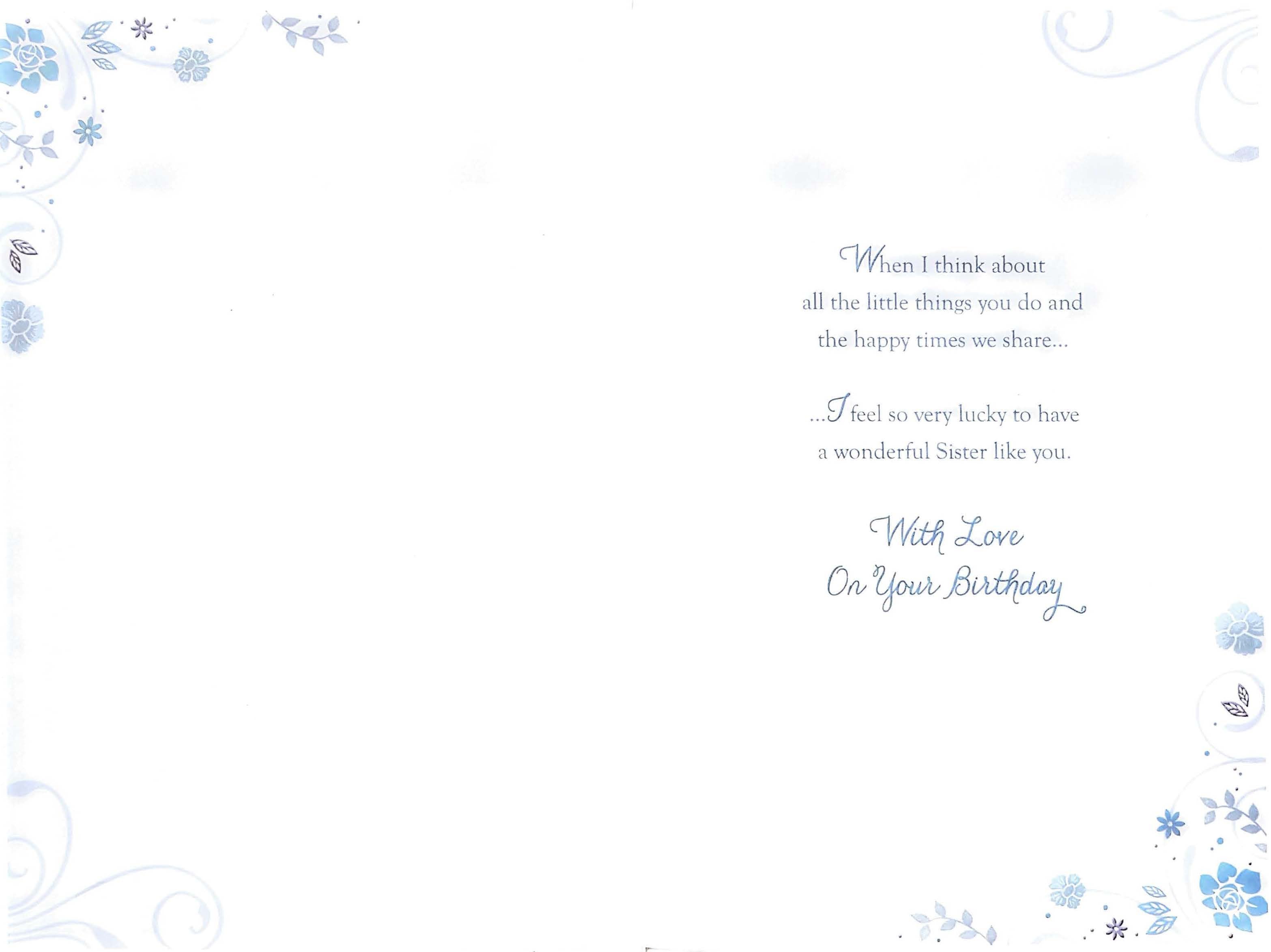 Sister Birthday Card - The Blue Princess Gown