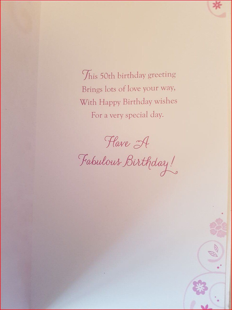50th Birthday Card - Lovely Lady In Pink Elegant Gown