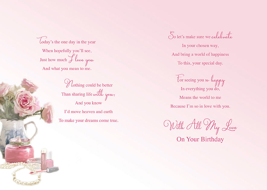 Wife Birthday Card - Cherished Moments - Keepsake Card