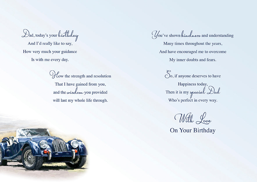 Dad Birthday Card - Dad You Are My Rock - Keepsake Card Included