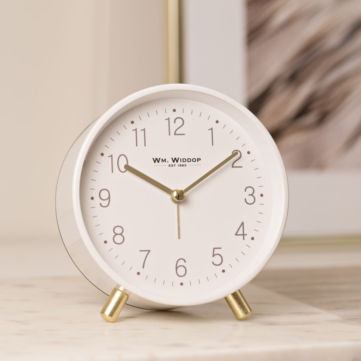 Hometime Alarm Clock Metal Feet Light & Snooze - White