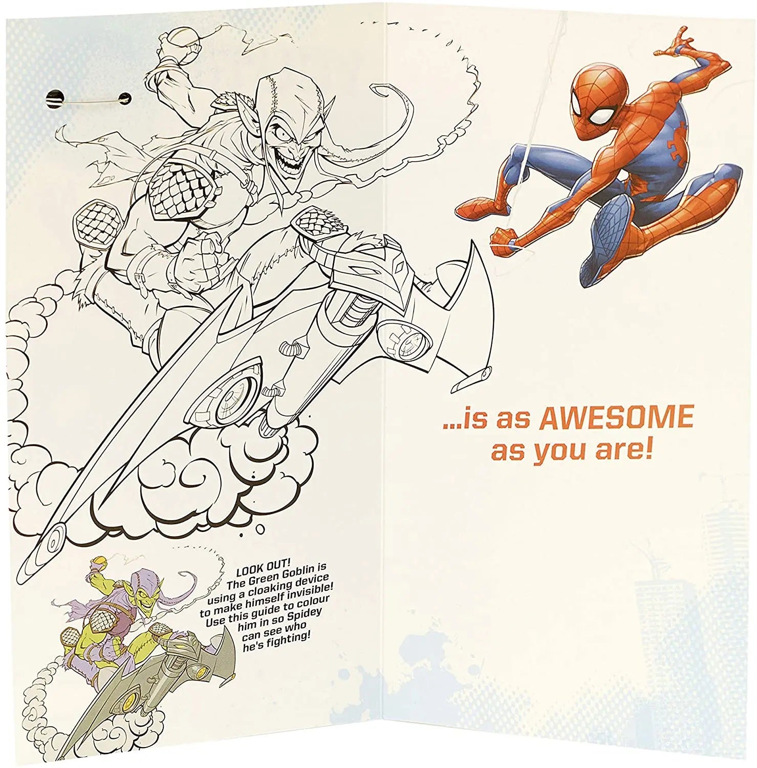 6th Birthday Card - Spider-Man In Action - Badge Included - Colouring Activity Inside