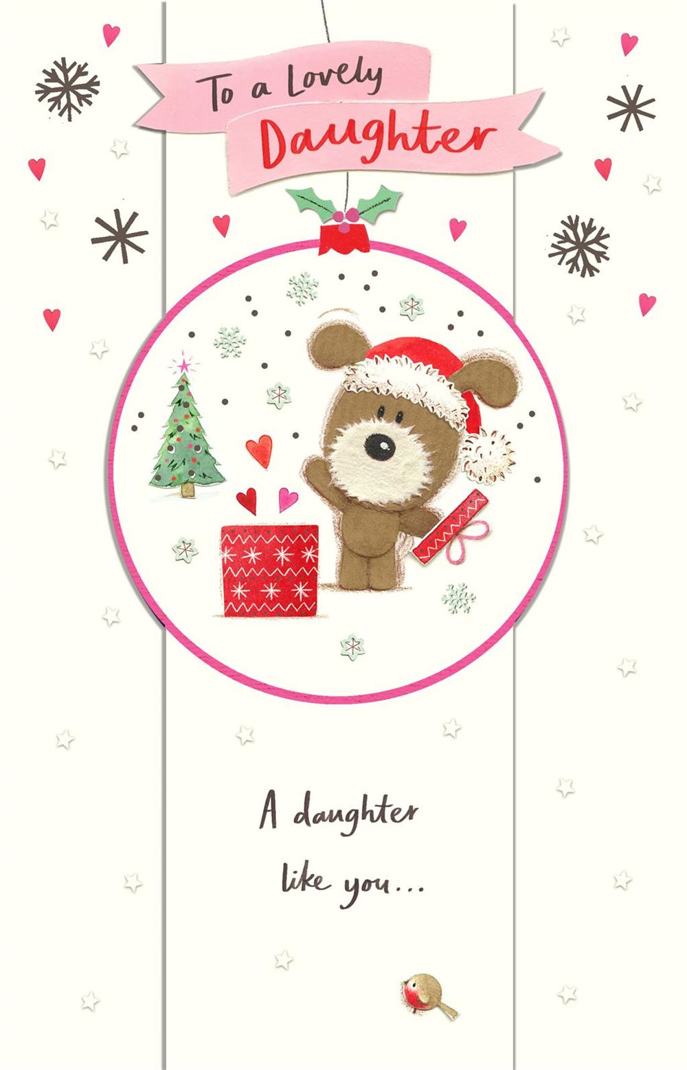 Pop Out Daughter Christmas Card - Woof in a Bauble