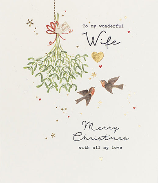 Wife Christmas Card - Two Love Bird