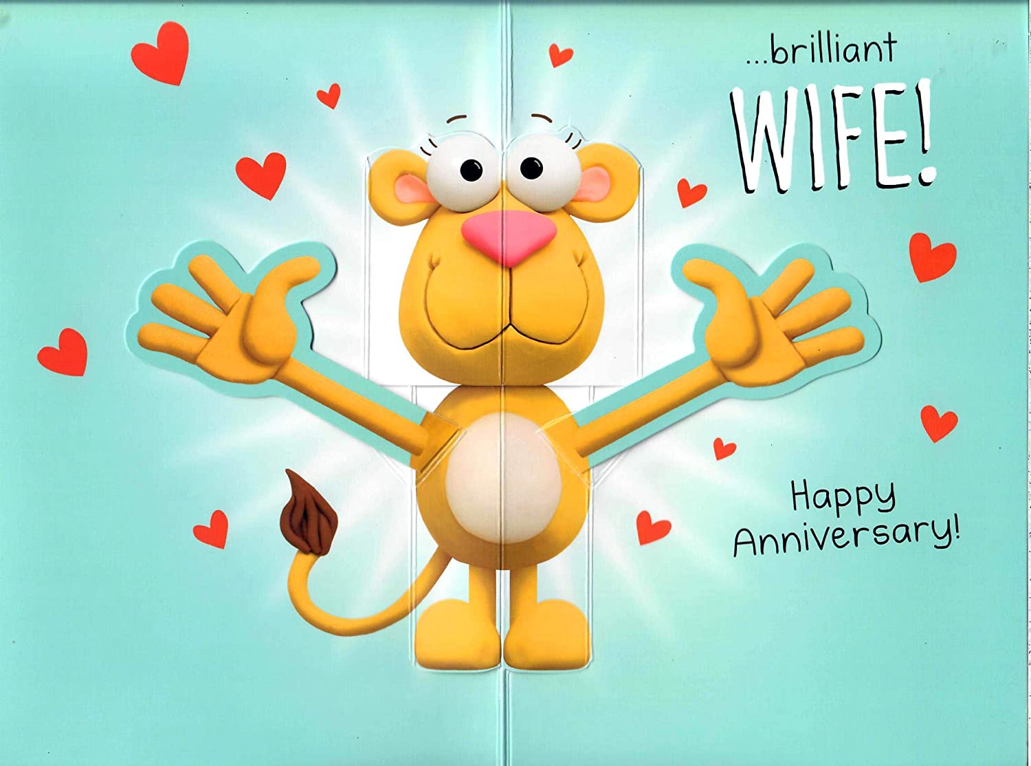 Pop Up Husband Anniversary Card – Roaring Love - Humorous