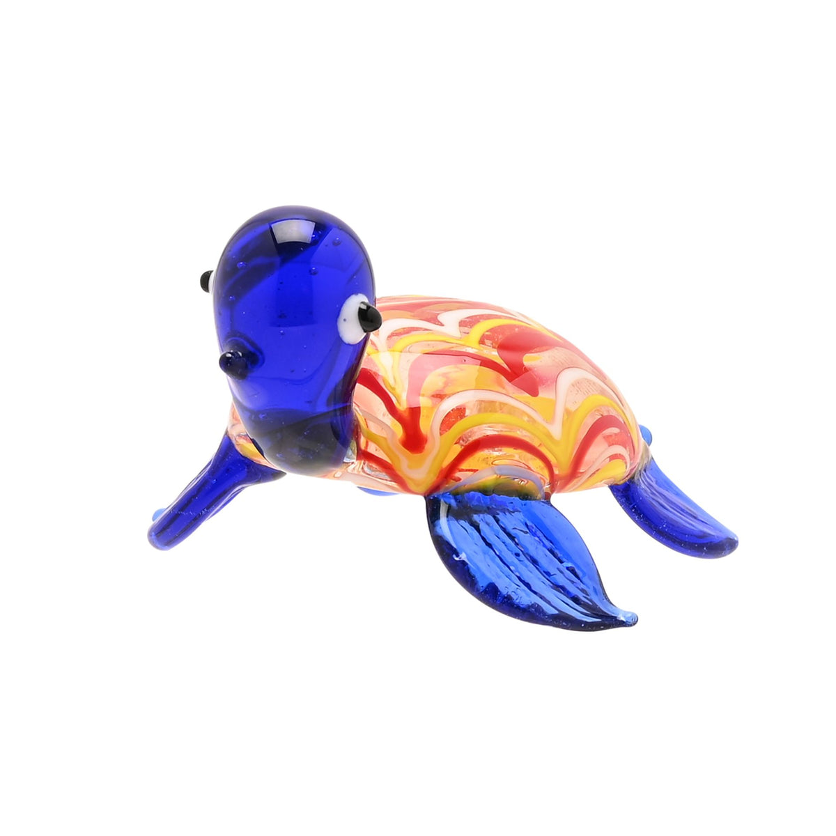 Objets D'art Miniature Glass Figurine - Blue Tortoise